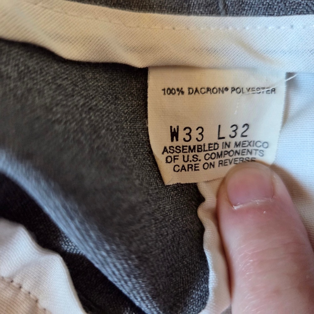 Vintage Levis Action Slacks Mens 33x32 Gray Dacron Polyester Dress Pants 113-011 - Picture 5 of 7